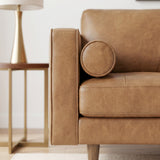 Catherine Genuine Tan Leather Sofa from Ashcroft Furniture - Luna Furniture