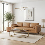 Catherine Genuine Tan Leather Sofa from Ashcroft Furniture - Luna Furniture