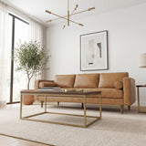 Catherine Genuine Tan Leather Sofa from Ashcroft Furniture - Luna Furniture