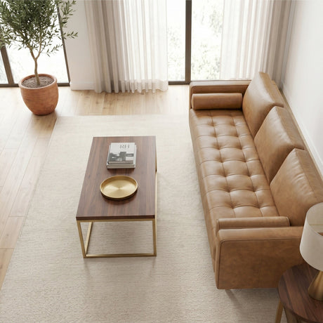 Catherine Tan Genuine Leather Sofa from Ashcroft Furniture - Luna Furniture