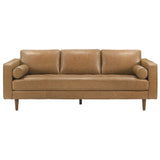 Catherine Genuine Tan Leather Sofa from Ashcroft Furniture - Luna Furniture