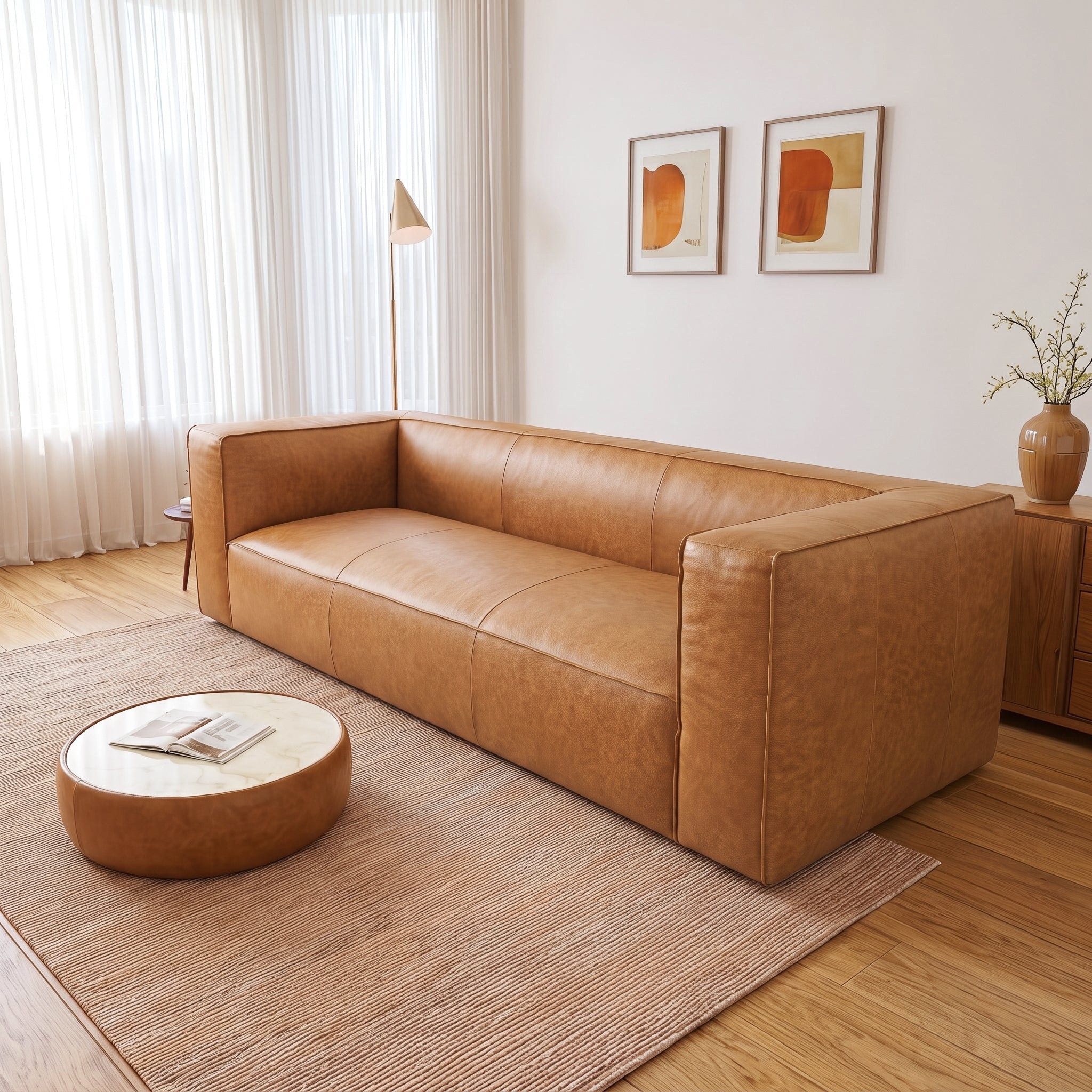 Colton Tan Leather Sofa from Ashcroft Furniture - Luna Furniture