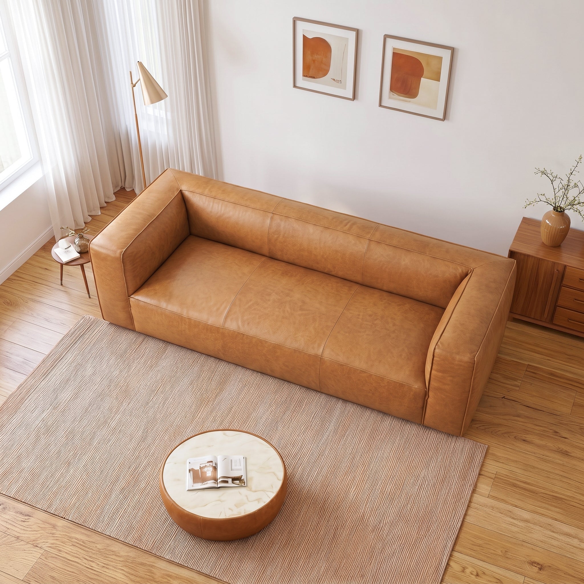 Colton Tan Leather Sofa from Ashcroft Furniture - Luna Furniture