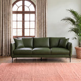 Cooperstown Green Leather Sofa from Ashcroft Furniture - Luna Furniture