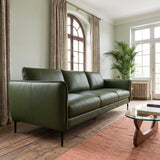 Cooperstown Green Leather Sofa from Ashcroft Furniture - Luna Furniture