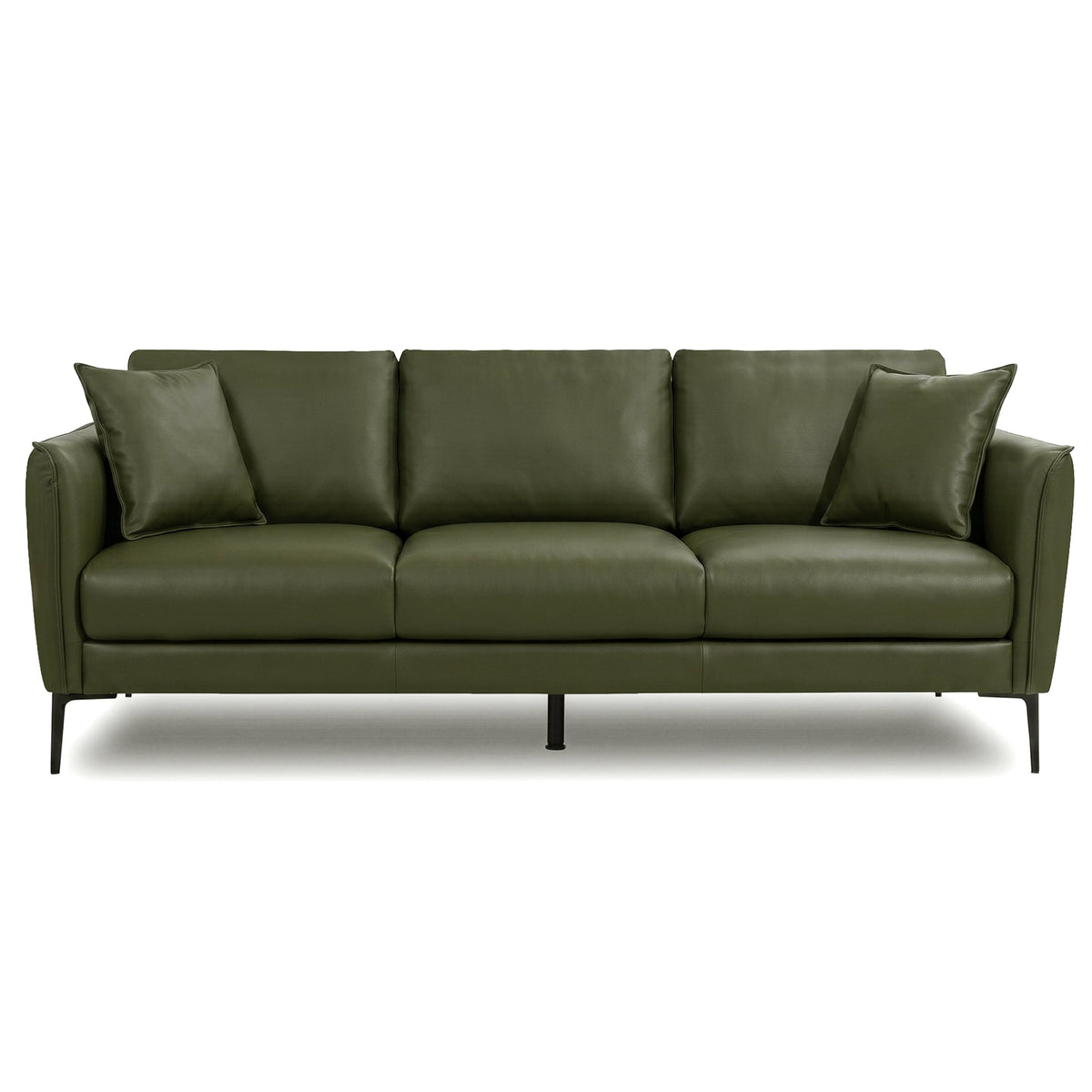 Cooperstown Green Leather Sofa from Ashcroft Furniture - Luna Furniture