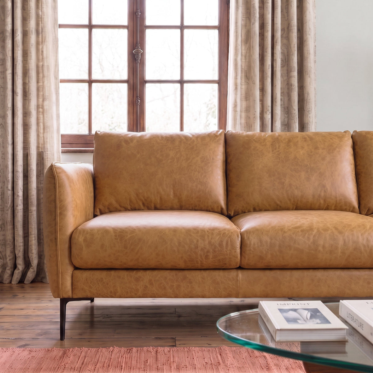 Cooperstown Tan Leather Sofa from Ashcroft Furniture - Luna Furniture
