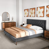 Dillon Grey Velvet Platform Bed (King Size) from Ashcroft Furniture - Luna Furniture