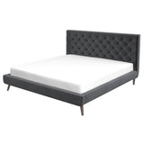 Dillon Grey Velvet Platform Bed (King Size) from Ashcroft Furniture - Luna Furniture