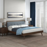 Divan Solid Wood King Bed with Fabric Upholstered Headboard from Ashcroft Furniture - Luna Furniture