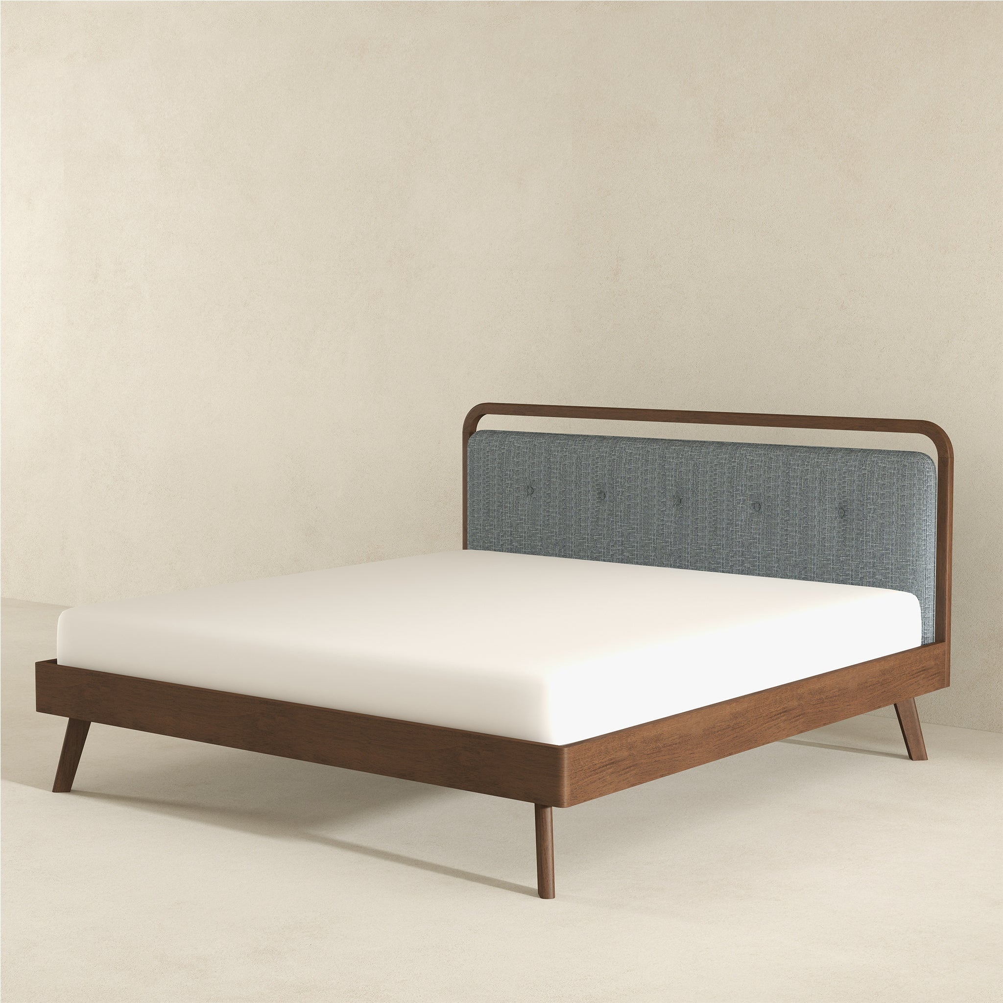Divan Solid Wood King Bed with Fabric Upholstered Headboard from Ashcroft Furniture - Luna Furniture