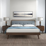 Divan Solid Wood King Bed with Fabric Upholstered Headboard from Ashcroft Furniture - Luna Furniture