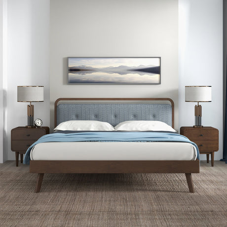 Divan Solid Wood King Bed with Upholstered Headboard from Ashcroft Furniture - Luna Furniture