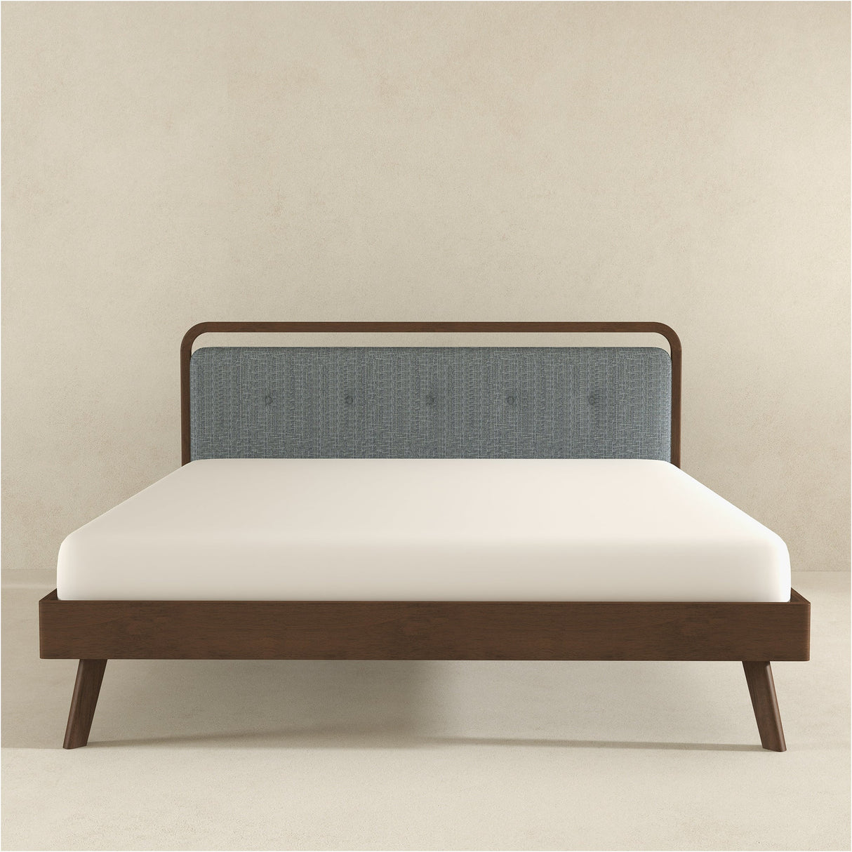 Divan Solid Wood King Bed with Fabric Upholstered Headboard from Ashcroft Furniture - Luna Furniture