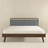 Divan Solid Wood King Bed with Fabric Upholstered Headboard from Ashcroft Furniture - Luna Furniture