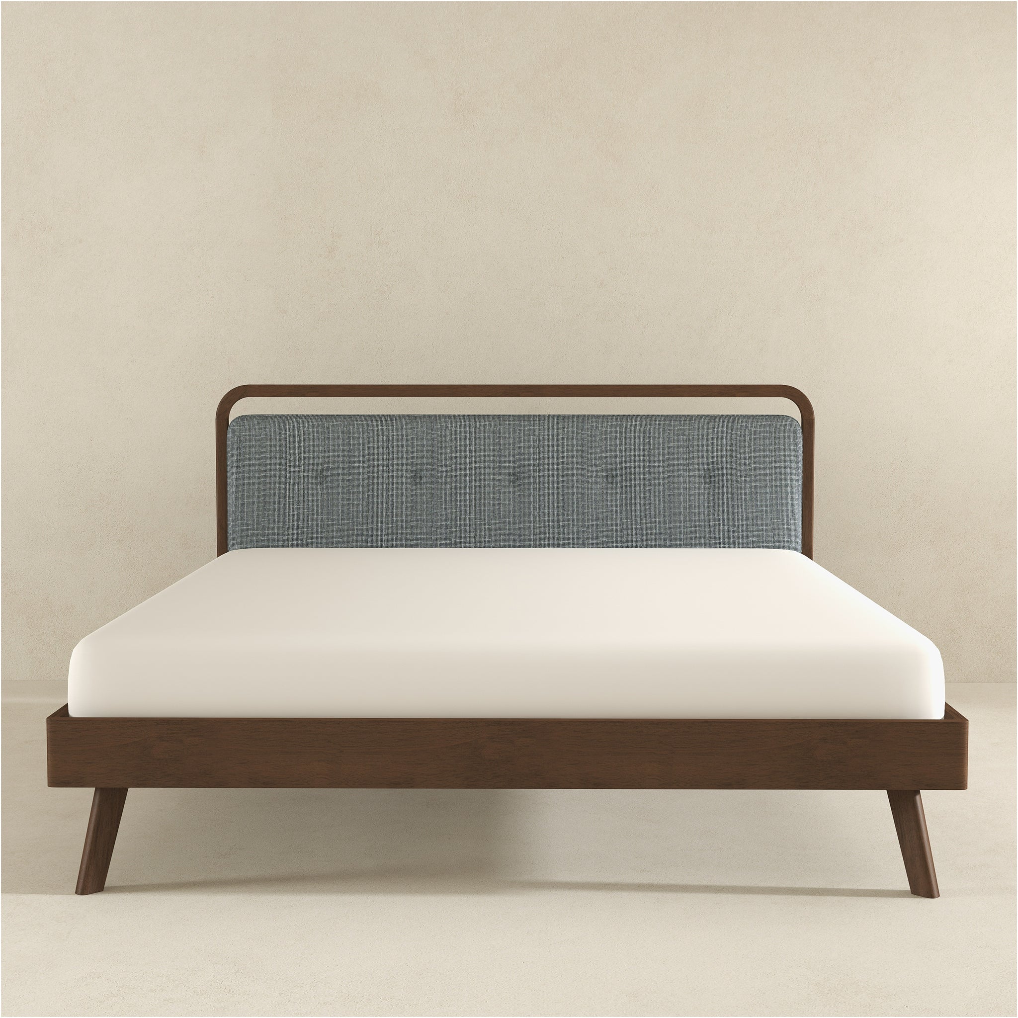 Divan Solid Wood King Bed with Fabric Upholstered Headboard from Ashcroft Furniture - Luna Furniture