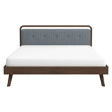 Divan Solid Wood King Bed with Fabric Upholstered Headboard from Ashcroft Furniture - Luna Furniture