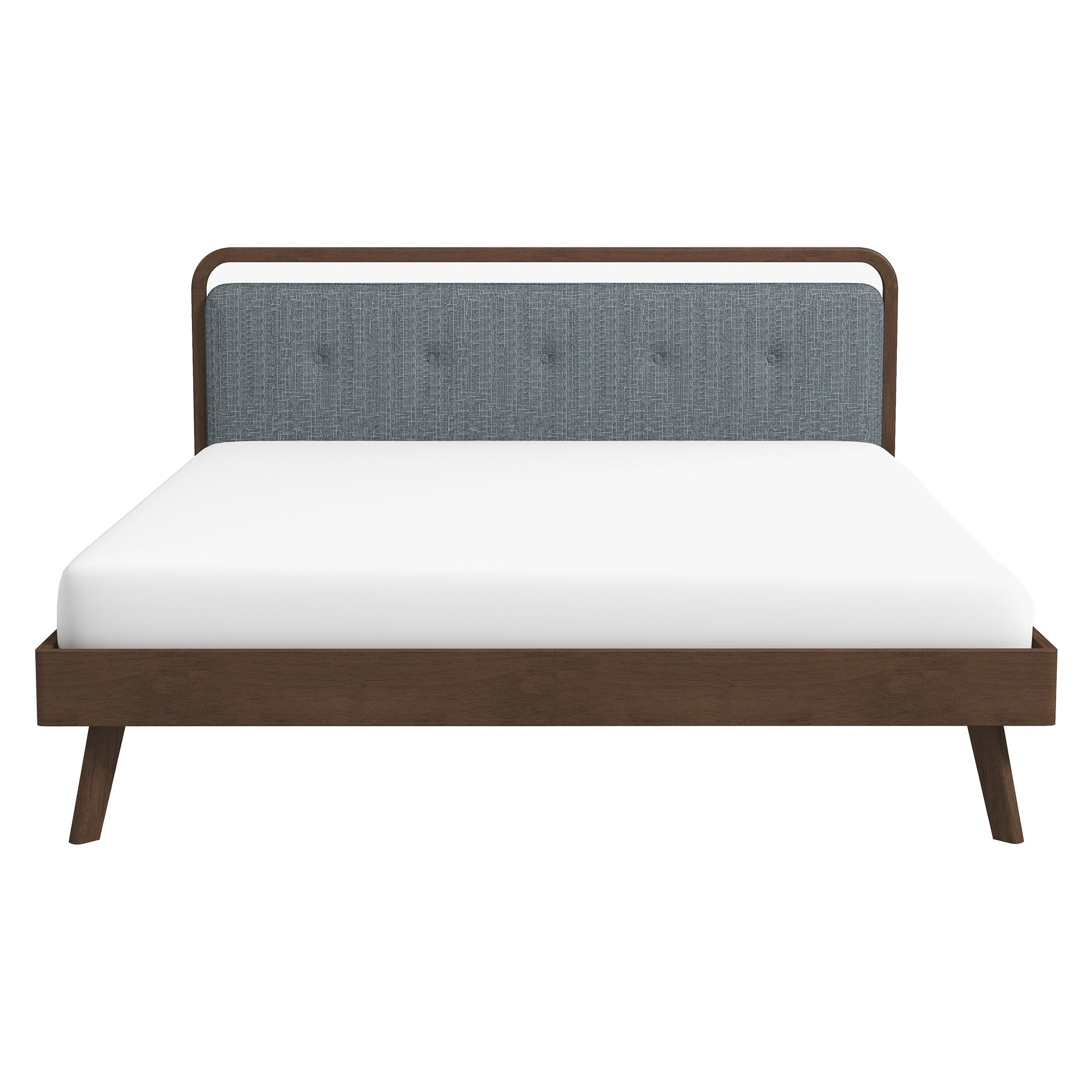 Divan Solid Wood King Bed with Fabric Upholstered Headboard from Ashcroft Furniture - Luna Furniture