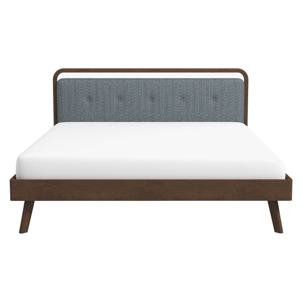 Divan Solid Wood King Bed with Upholstered Headboard