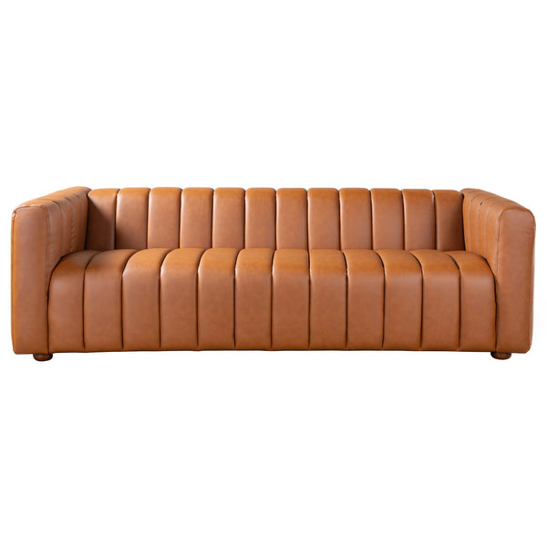 Harrison Cognac Genuine Leather 3-Seater Sofa
