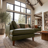 Juno Green Leather Left-Facing Sectional Sofa from Ashcroft Furniture - Luna Furniture