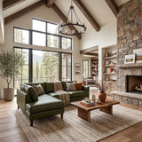Juno Green Leather Left-Facing Sectional Sofa from Ashcroft Furniture - Luna Furniture