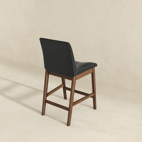 Langlade Black Leather Upholstered Counter Stool, Set of 2 from Ashcroft Furniture - Luna Furniture