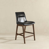 Langlade Leather Upholstered Counter Stool in Black (Set of 2) from Ashcroft Furniture - Luna Furniture