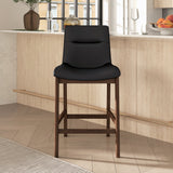 Langlade Leather Upholstered Counter Stool in Black (Set of 2) from Ashcroft Furniture - Luna Furniture
