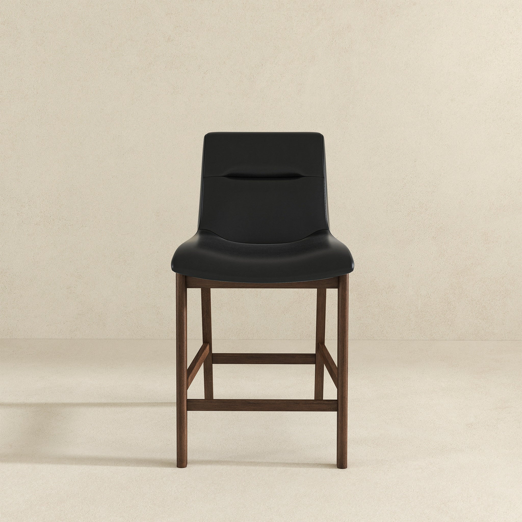 Langlade Leather Upholstered Counter Stool in Black (Set of 2) from Ashcroft Furniture - Luna Furniture