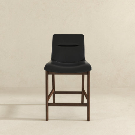 Langlade Black Leather Upholstered Counter Stool, Set of 2 from Ashcroft Furniture - Luna Furniture