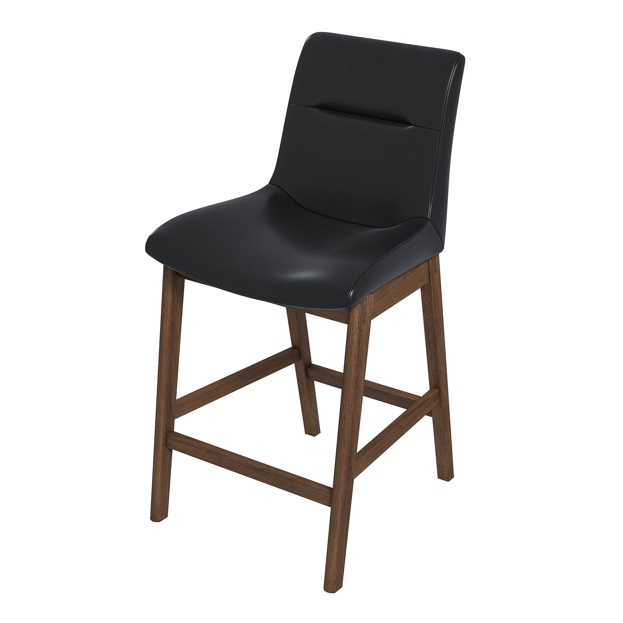Langlade Leather Upholstered Counter Stool in Black (Set of 2) from Ashcroft Furniture - Luna Furniture