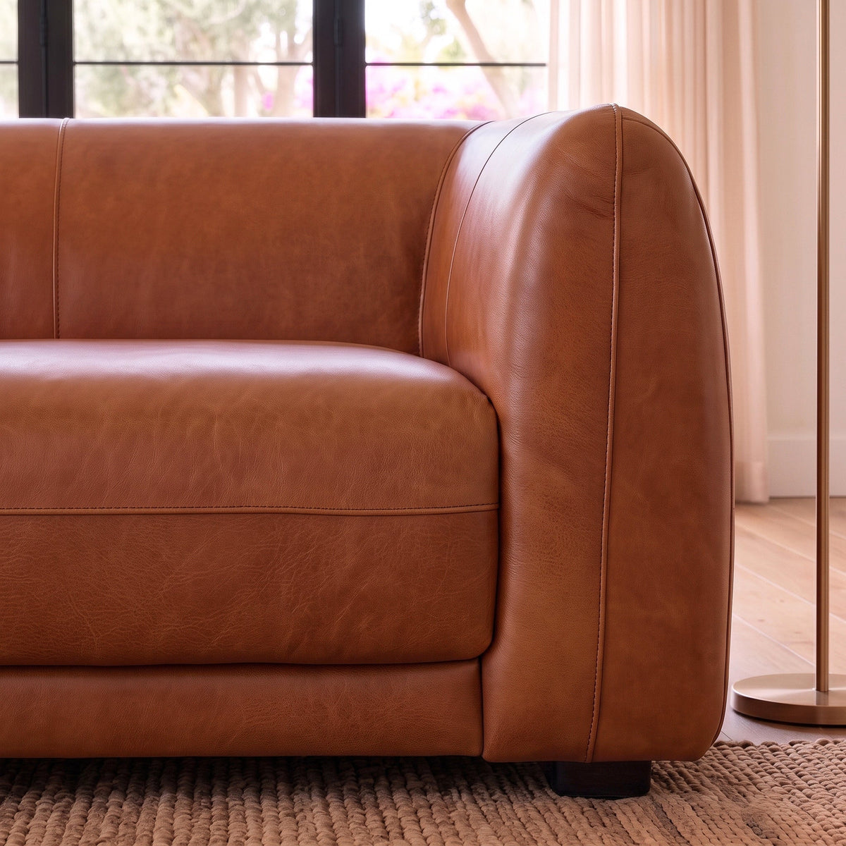 Maine Brown Leather Sofa from Ashcroft Furniture - Luna Furniture