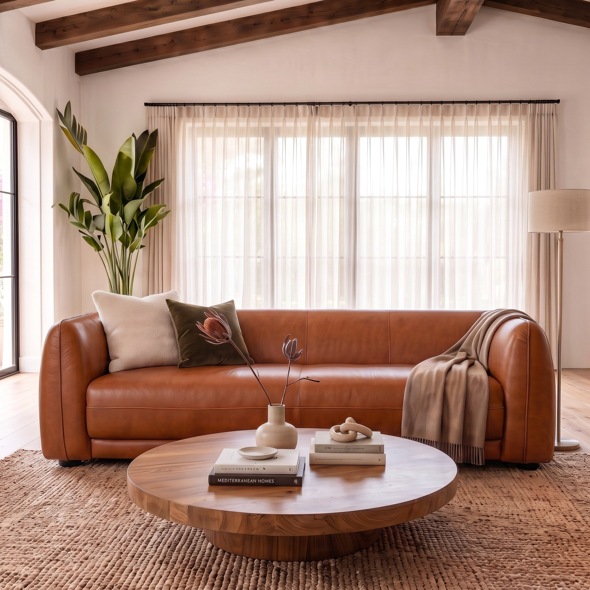 Maine Brown Leather Sofa from Ashcroft Furniture - Luna Furniture