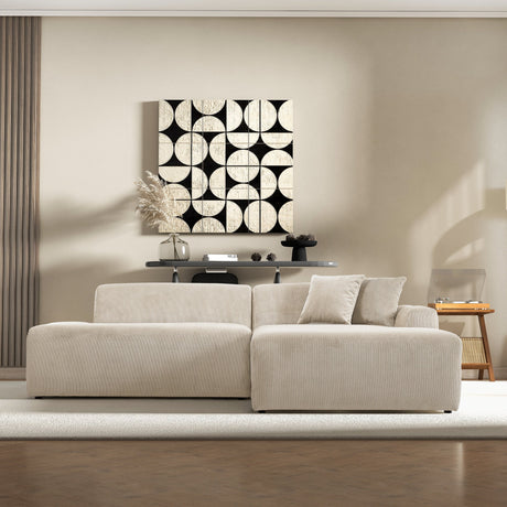 Mar Cream Corduroy Right Facing Sectional Sofa from Ashcroft Furniture - Luna Furniture