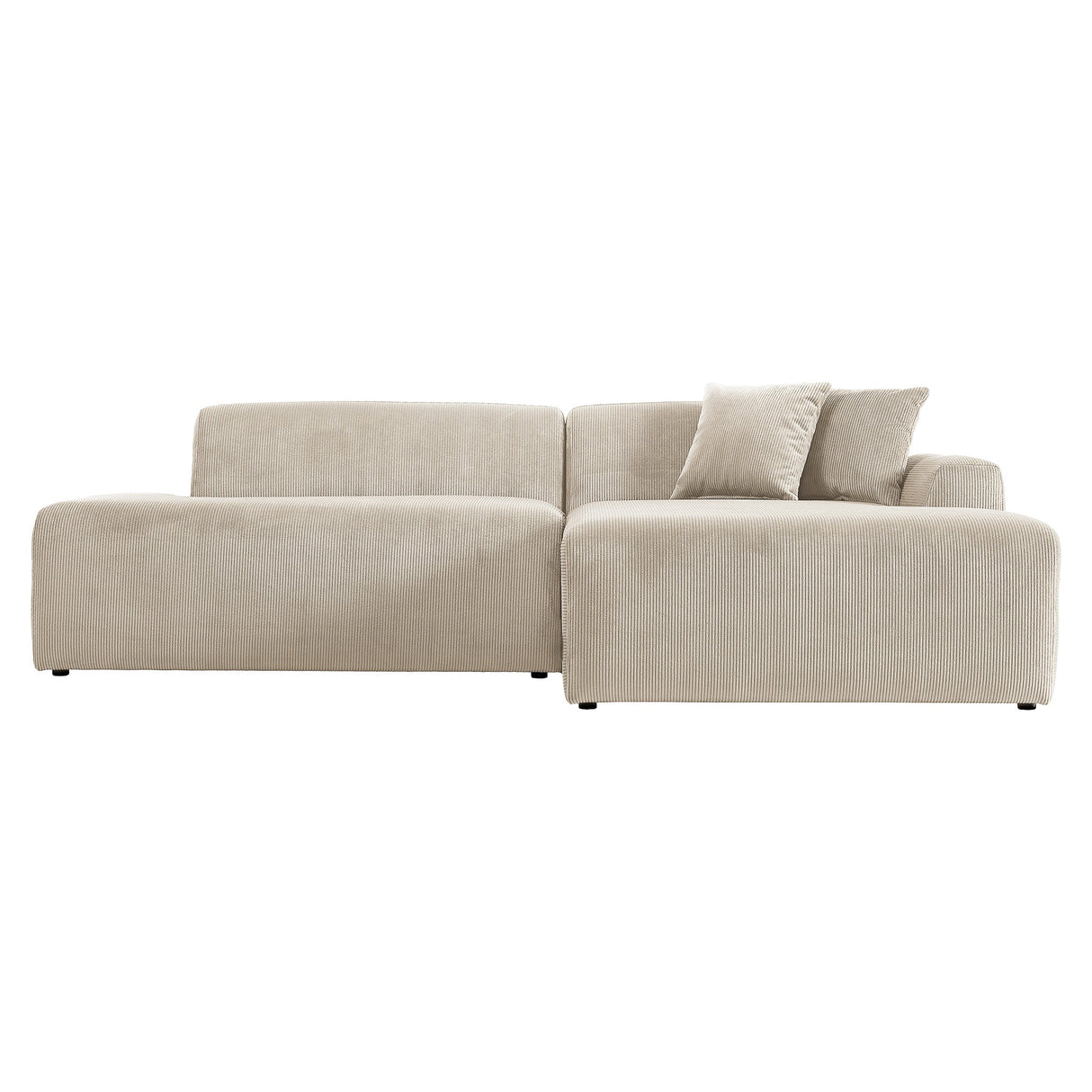 Mar Sectional Cream Corduroy Sofa (Right Facing) from Ashcroft Furniture - Luna Furniture