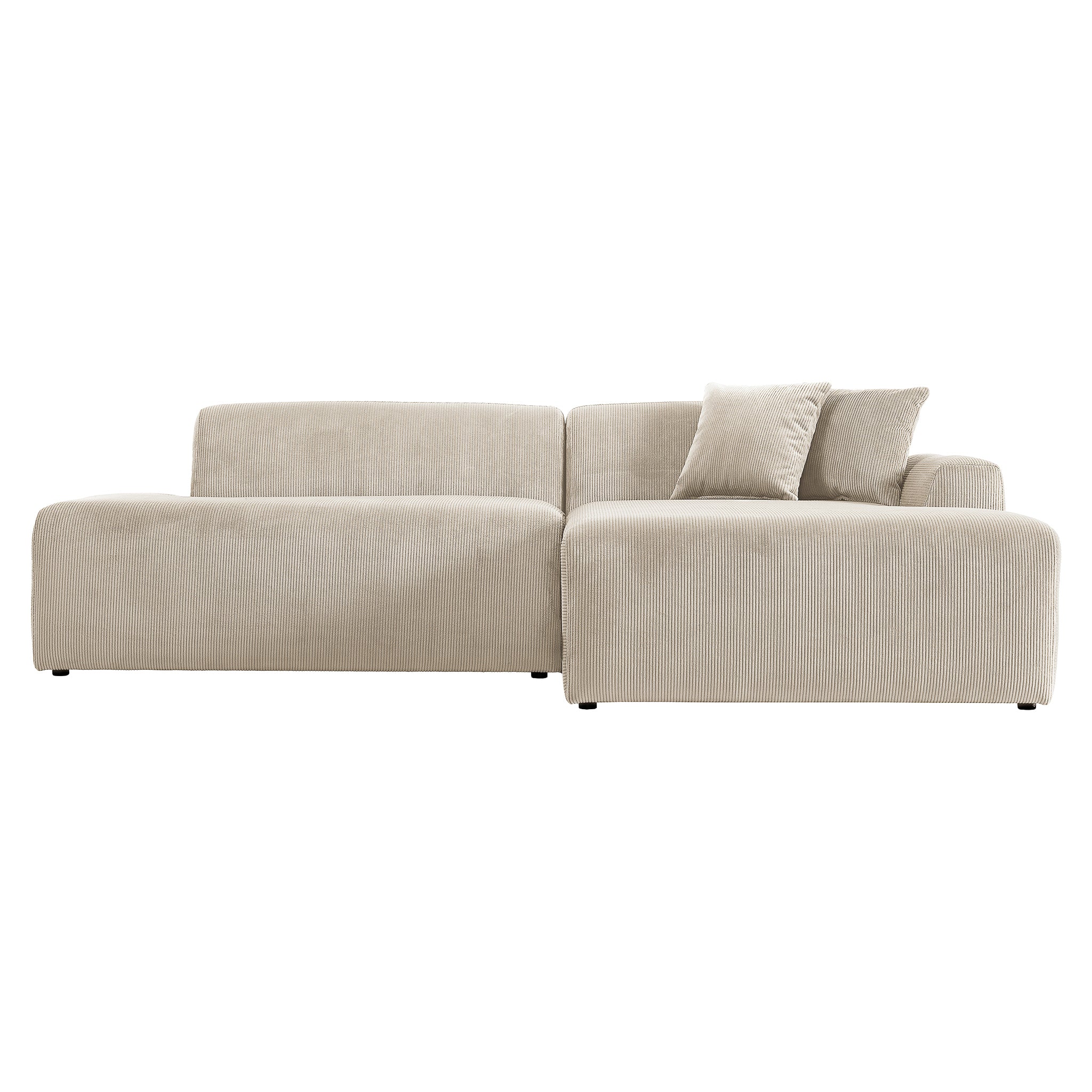 Mar Sectional Cream Corduroy Sofa (Right Facing) from Ashcroft Furniture - Luna Furniture