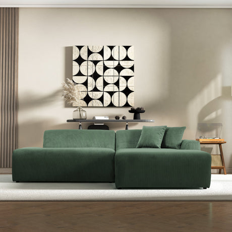 Mar Green Corduroy Right Facing Sectional Sofa from Ashcroft Furniture - Luna Furniture
