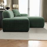 Mar Sectional Green Corduroy Sofa (Right Facing) from Ashcroft Furniture - Luna Furniture