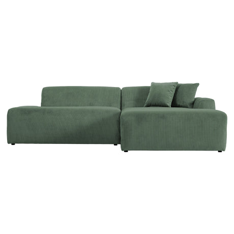 Mar Green Corduroy Right Facing Sectional Sofa from Ashcroft Furniture - Luna Furniture