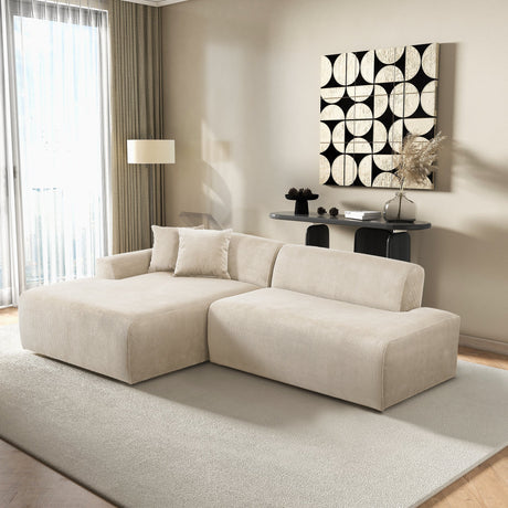 Mar Cream Velvet RAF Sectional from Ashcroft Furniture - Luna Furniture