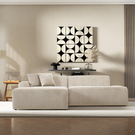 Mar Cream Velvet RAF Sectional from Ashcroft Furniture - Luna Furniture