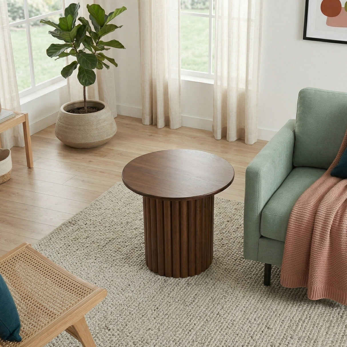 Merlin End Table in Walnut from Ashcroft Furniture - Luna Furniture