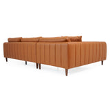 Monroe Cognac Vegan Leather Left Facing Sectional