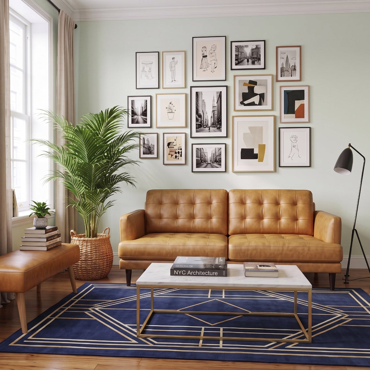 Montana Tan Leather Sofa from Ashcroft Furniture - Luna Furniture