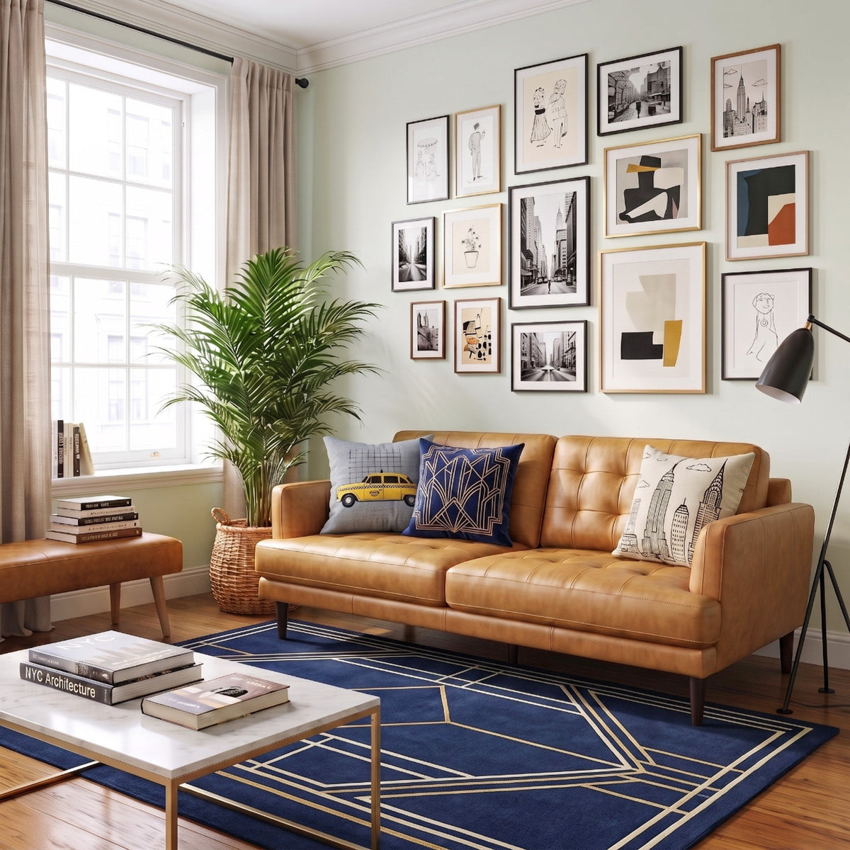 Montana Tan Leather Sofa from Ashcroft Furniture - Luna Furniture