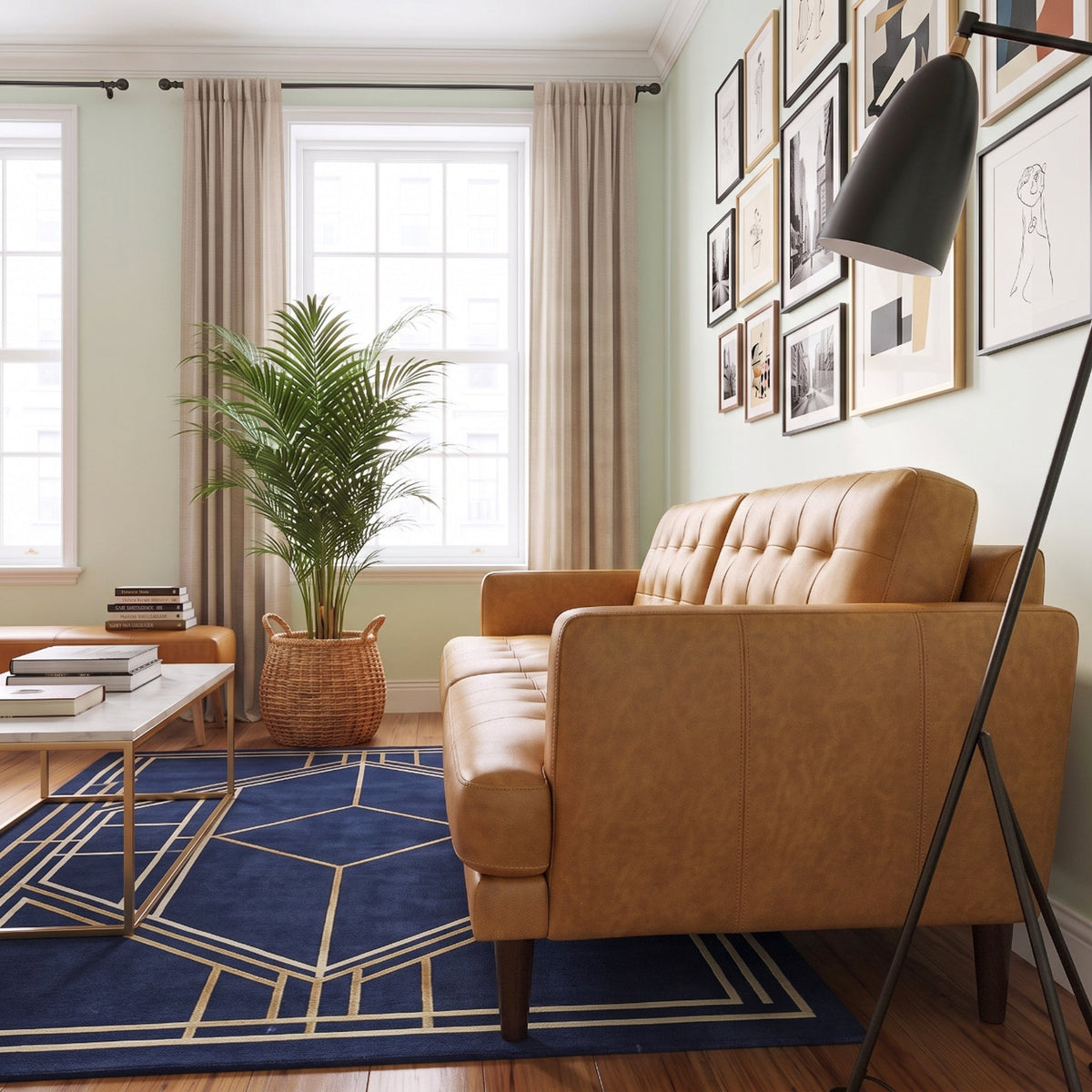 Montana Tan Leather Sofa from Ashcroft Furniture - Luna Furniture