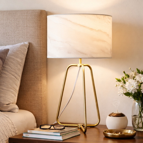 Optima Marble Lampshade Table Lamp - Bronze from Ashcroft Furniture - Luna Furniture
