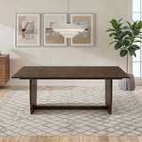 Preston Warm Walnut Solid Wood Dining Table with Trestle Base