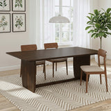 Preston Warm Walnut Solid Wood Dining Table with Trestle Base